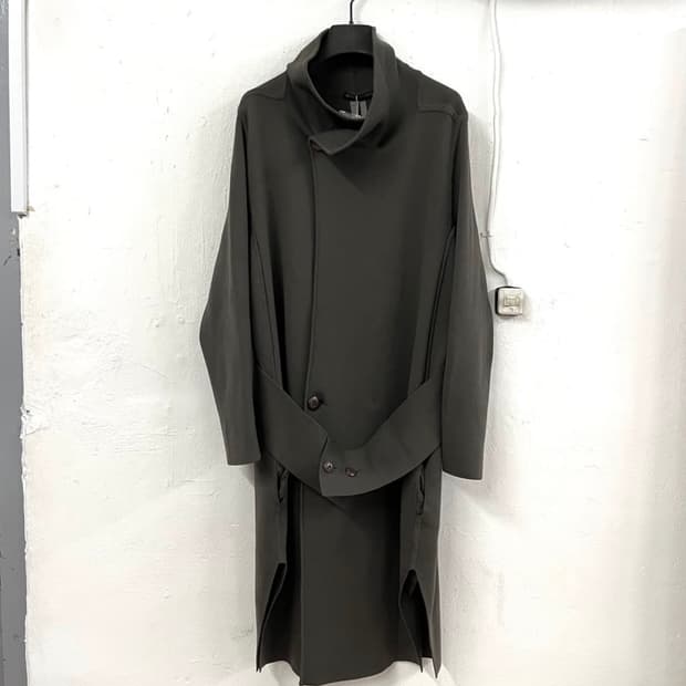 릭오웬스 2015 하이넥 울 니트 코트