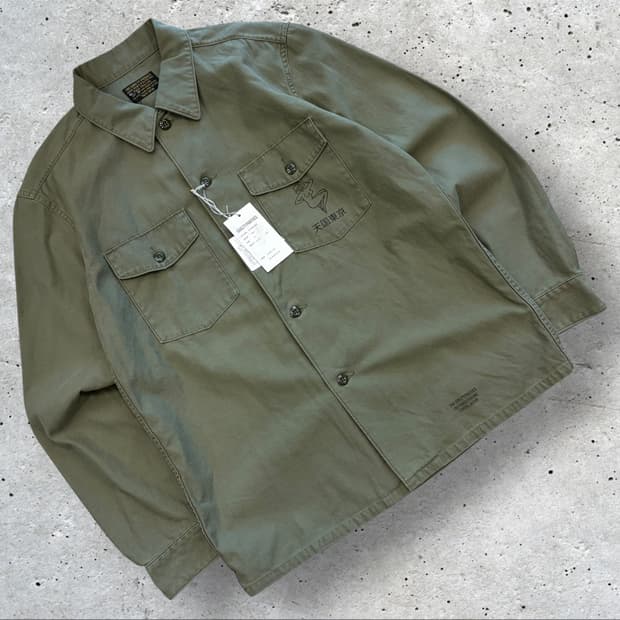 [XL] 17FW 와코마리아 미군 밀리터리 셔츠 자켓 카키 D118