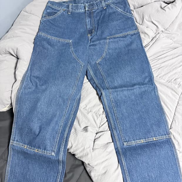 칼하트wip 더블니 중청 블루스톤워시