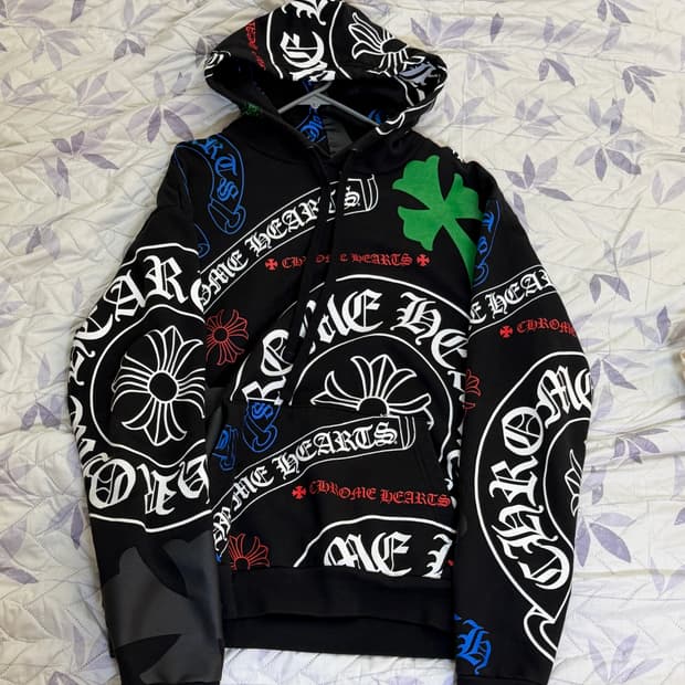 크롬하츠 홀스슈 스텐실 후드티 s