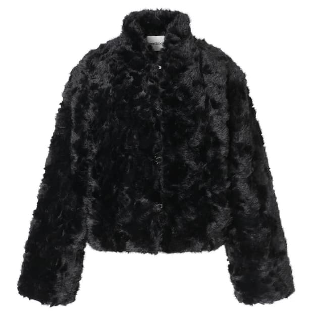 threetimes ribbon tie fur jacket 쓰탐 퍼자켓