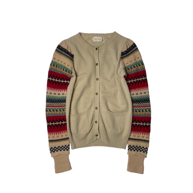 Tsumori chisato 울 100 슬리브 포인트 니트 가디건