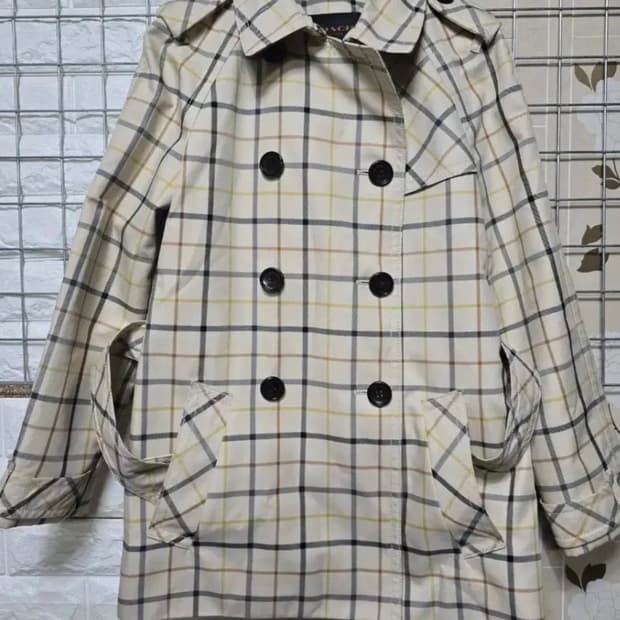 코치 COACH 체크 숏트렌치 코트 XS