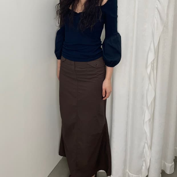 max&co. 코튼 롱 스커트