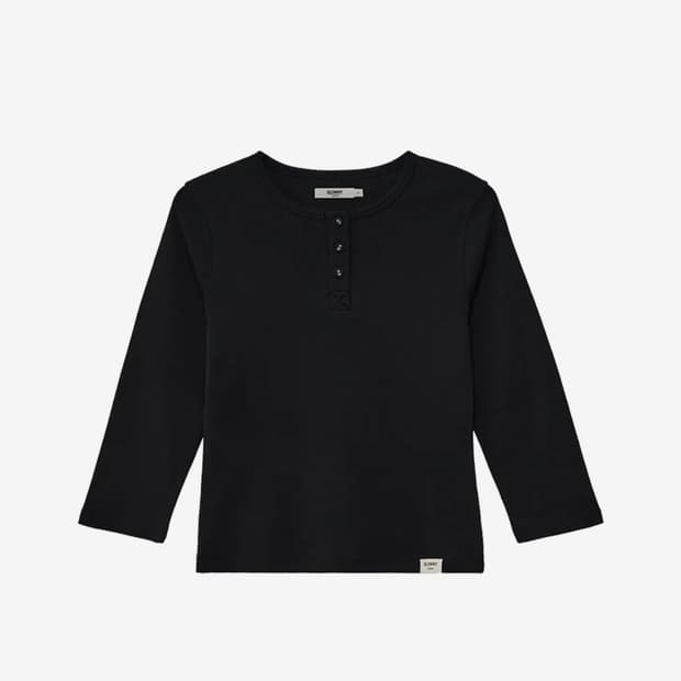 3/4 BUTTON FLY TEE Black