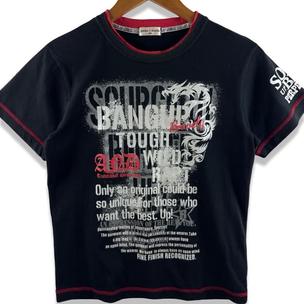 JPN Y2K 오리엔탈 용 레터링 반팔티3042