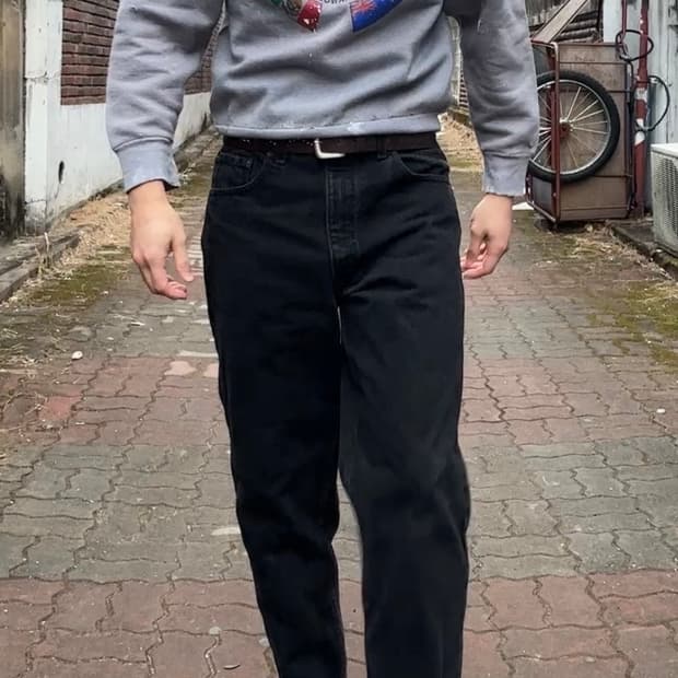 90s fruit of the loom 디스트레스드 블랙다잉 스웻셔츠