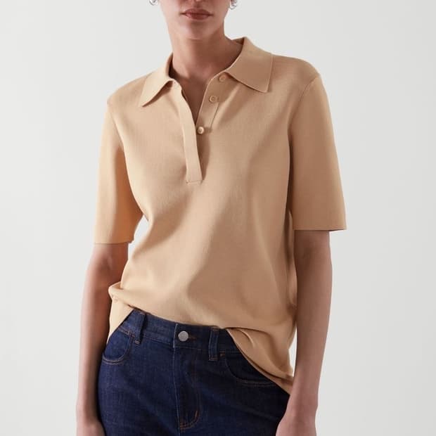 COS 반팔 니트 폴로셔츠 베이지