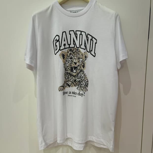 새상품) 가니 ganni 표범 반팔티셔츠
