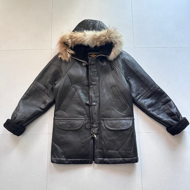 모건(일본) 멤피스벨 무톤 후드 통가죽 무스탕 M