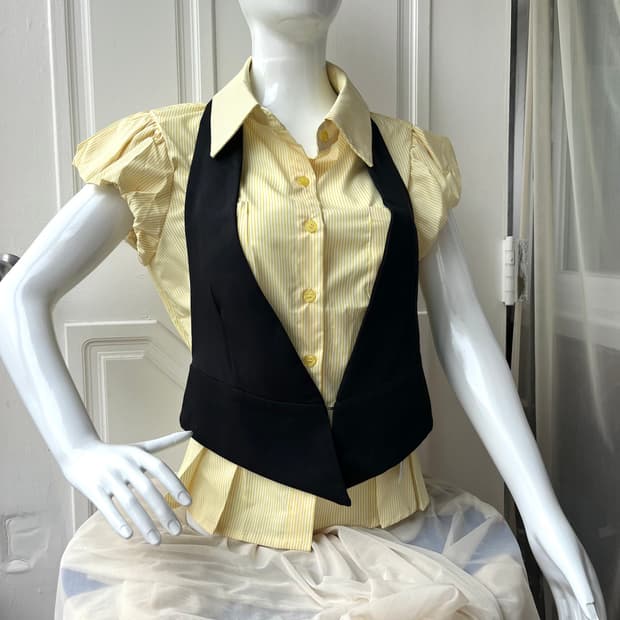 SHEIN Y2K 셔츠 베스트 셋업 