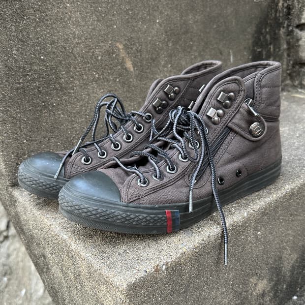 Vintage buckle stud khaki shoes 