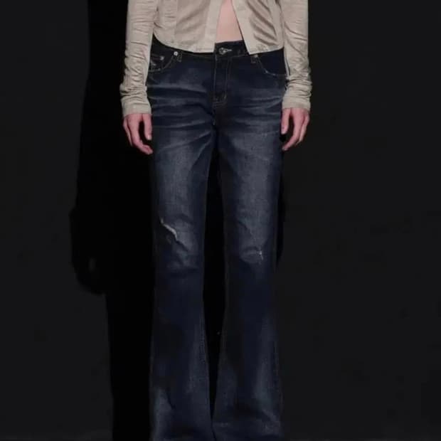 보헤미안서울 딥블루 부츠컷 팬츠 L