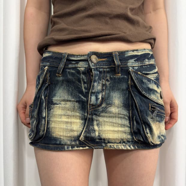 denim mini skirt