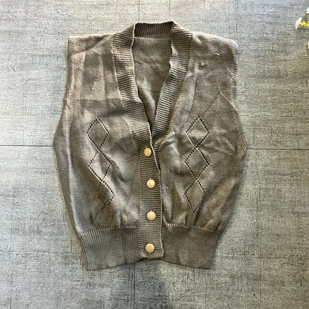 일본빈티지 올드스쿨아메카지 혁오풍 니트베스트조끼