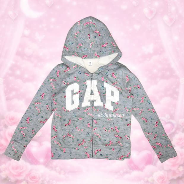 갭 플라워 화이트펄 봄 후드집업 모리걸