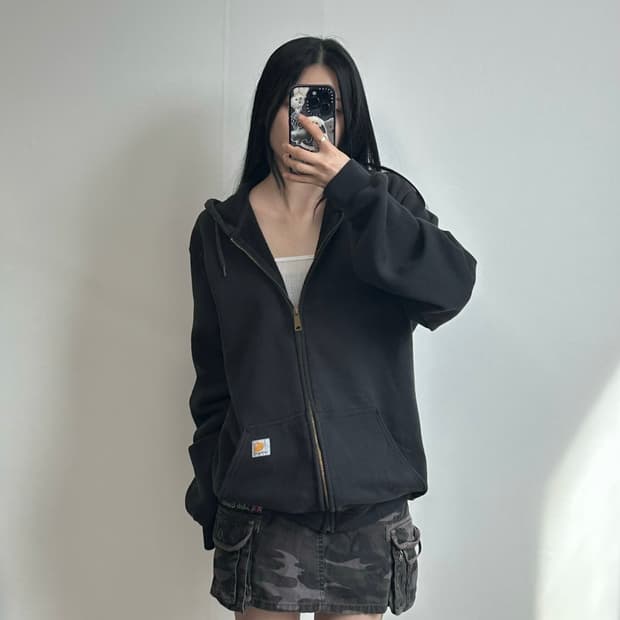 칼하트 레인디펜더 써멀 블랙 후드집업