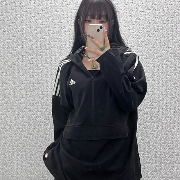 아디다스 캐주얼 스포티 져지 후드 반집업 아노락 3XL C10474