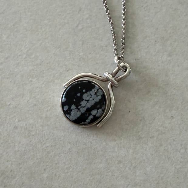 눌주얼리 원석 실버 목걸이