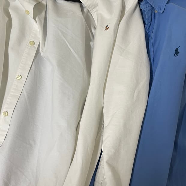 [M] 폴로 셔츠 클래식핏 화이트, 블루 일괄판매