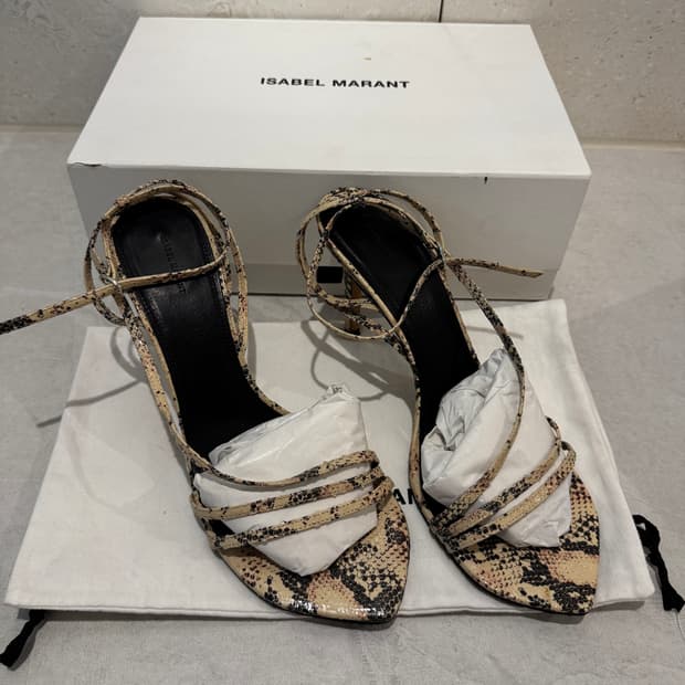 Isabel marant 뱀피패턴 스트랩 샌들 39
