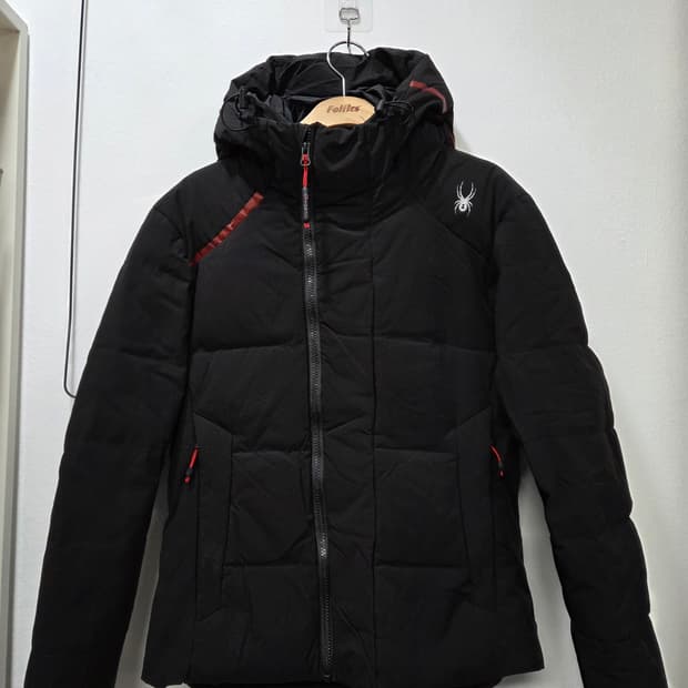 스파이더 블랙 구스 패딩 여성 점퍼 S Y2K 