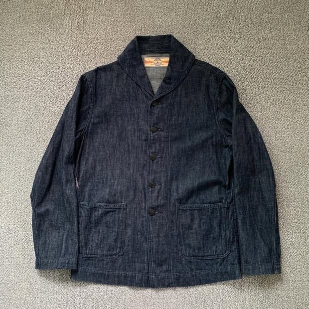 리얼맥코이 데님 숄컬러 유틸리티 자켓 38 L
