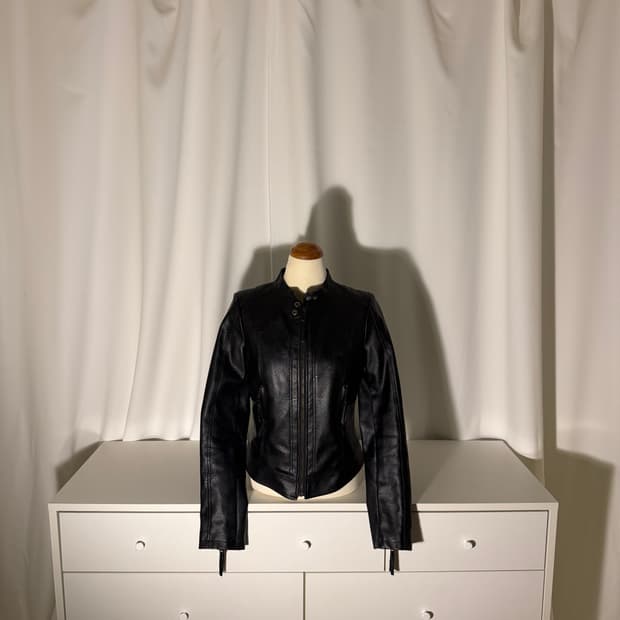 crop vegan leather jacket