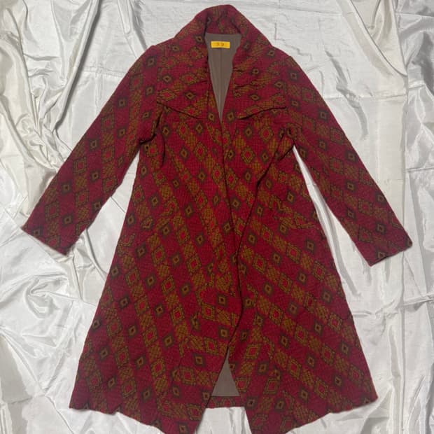Archive Mode Navajo Design Red Wool Coat