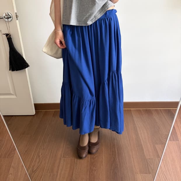 asymmetrical tiered maxi skirt