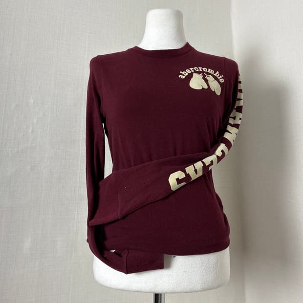 아베크롬비 버건디 롱슬리브
