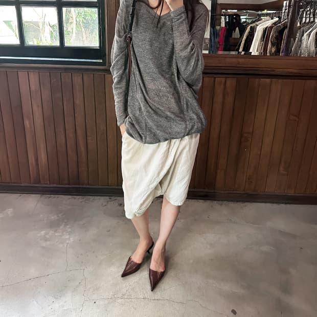 KAPITAL cotton wrap wide shorts