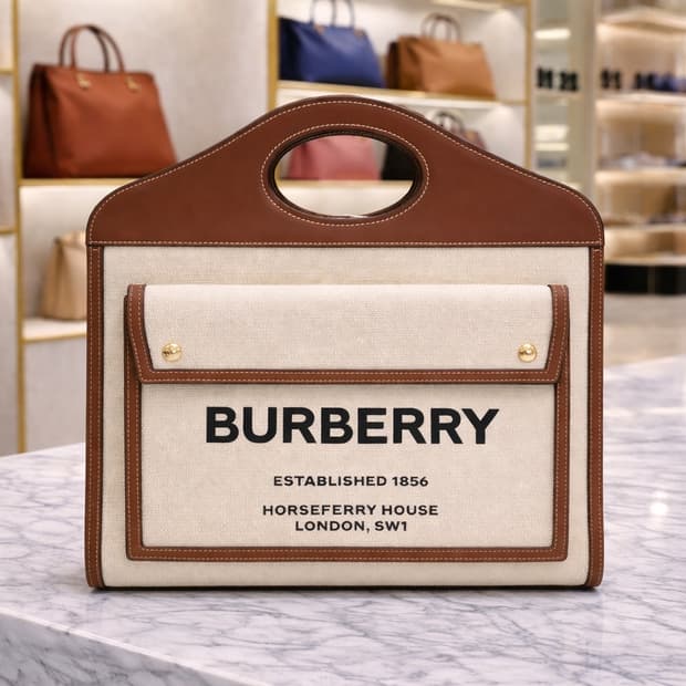 [S급] 버버리 투톤 캔버스 토트백 미디움 화이트 판매합니다!!!