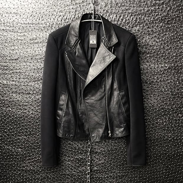 레더 니트믹스 라이더자켓
