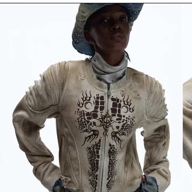 PERSONSOUL 크로커다일 슬림 크롭핏 자켓