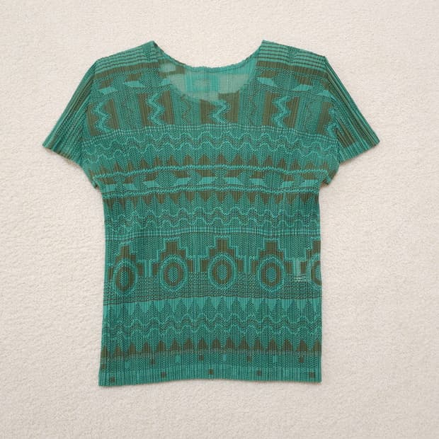 Pleats Please Geometric Mesh  Top