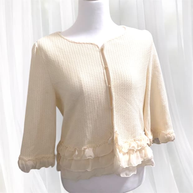 빈티지 모리걸 프릴 레이스 가디건