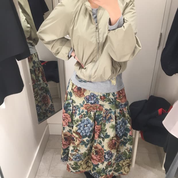 플라워 패턴 롱스커트