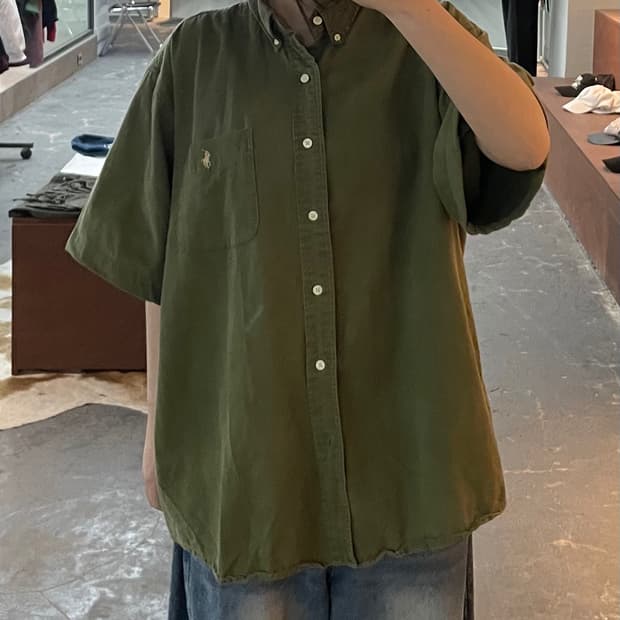 폴로 랄프로렌 올리브 반팔 셔츠 H2454