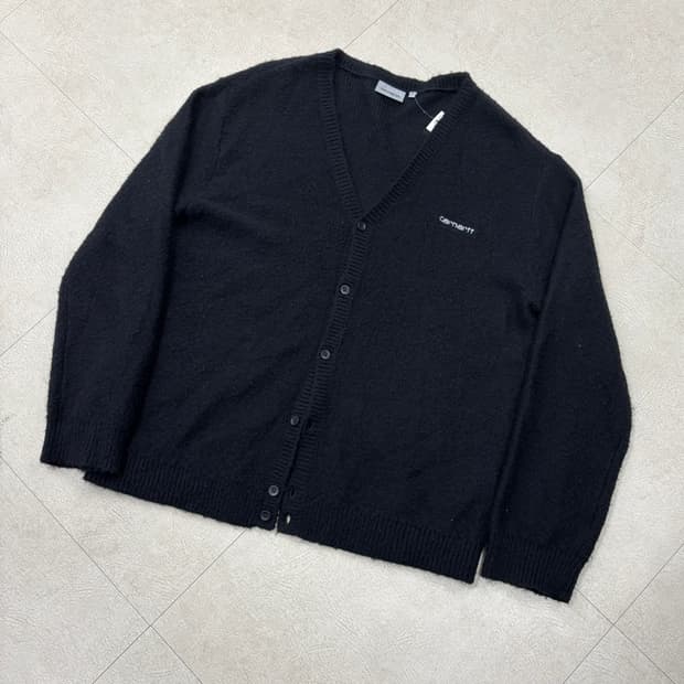 칼하트 스몰로고 블랙 가디건