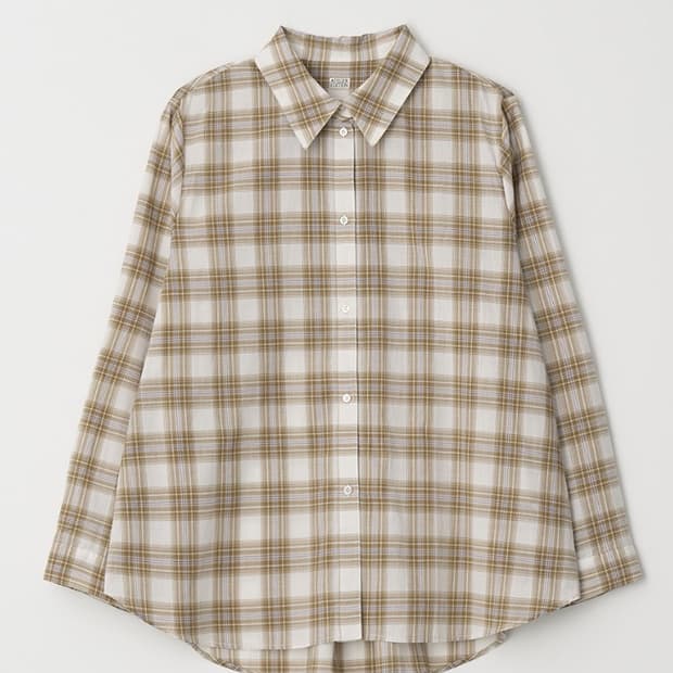 아뜰리에에디션 셔츠 check cotton shirt