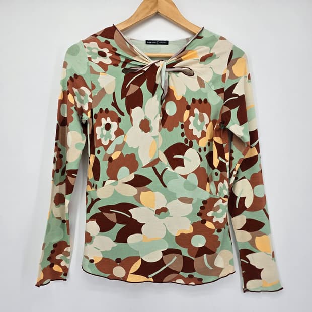 일본 빈티지 플라워 모달 티셔츠