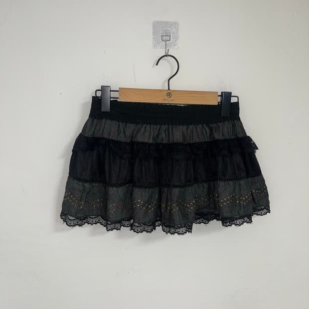 고스펑크 캉캉 레이스 스커트