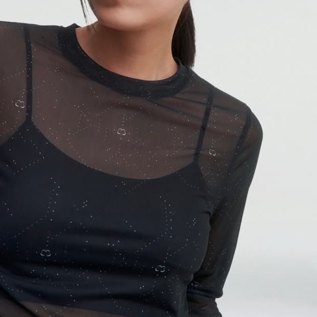 뚜오미오 그래픽 메쉬 롱슬리브