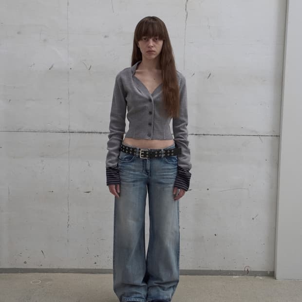 Lcdc 와이드 레그 워시드 데님 팬츠