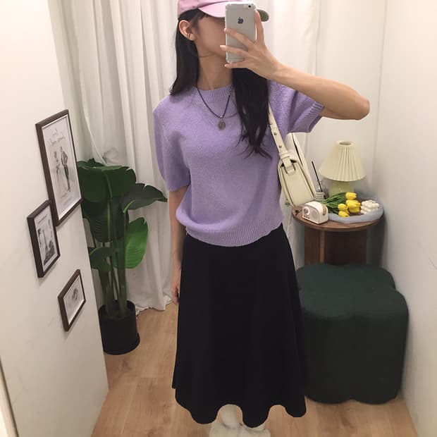 여성 빈티지 반팔 니트 95~100