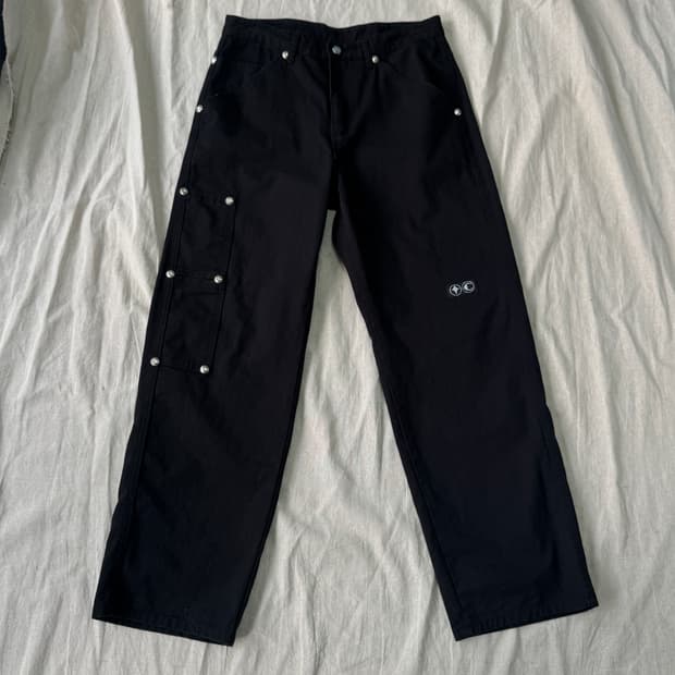 떠그클럽 리벳 카펜터 블랙 팬츠 L