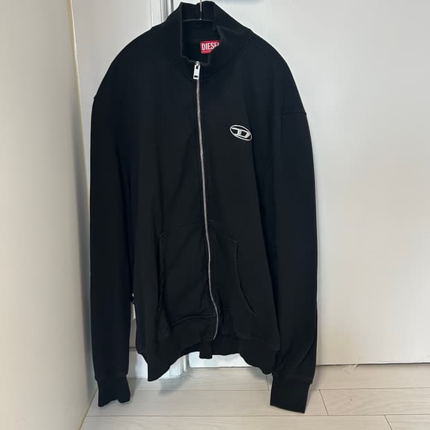 디젤 Zip-Up Sweatshirt With Metallic Logo 