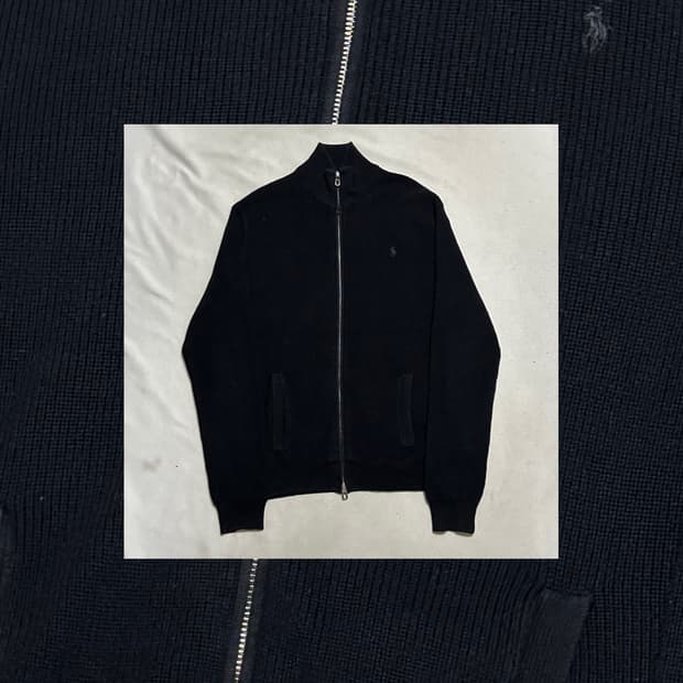폴로랄프로렌 블랙 니트 집업