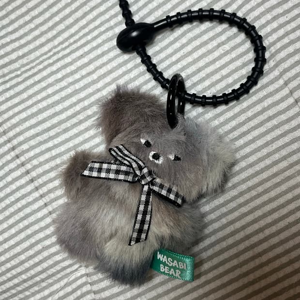 와사비베어 곰인형 키링 블랙